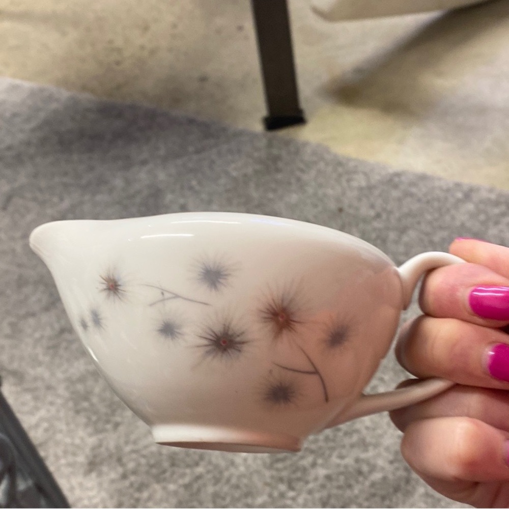 Creative Starburst Platinum Fine China Creamer 1014